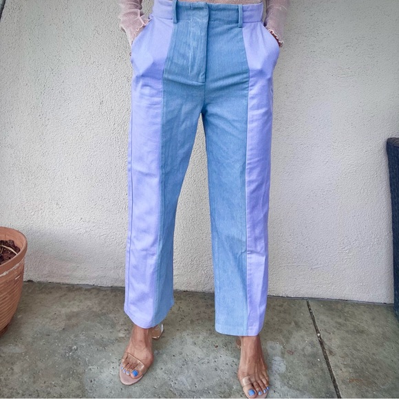 Papermoon Blue and Lavender Wide Leg Pants - Picture 7 of 8